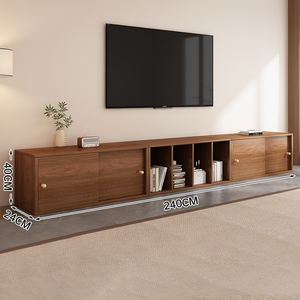 Table basse console <span class=keywords><strong>TV</strong></span> 2025 tout-en-un, unité murale mince pour les maisons compactes modernes, style minimaliste et rangement intelligent - Product Image 4