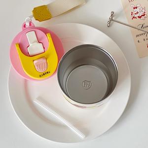 Gobelet à café isotherme portable pour boissons chaudes et froides, 420 ml, thermos sous vide isolé, acier inoxydable 316, <span class=keywords><strong>double</strong></span> paroi, flacon mignon avec paille - Product Image 2
