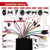 Kit de conversion de vélo électrique tout-terrain puissant 2000W 52V avec moteur sans balais, écran LED, jantes MTX bleues, contrôleur double mode UKC1