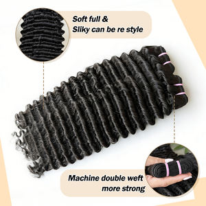 Extensiones de Cabello Humano Ondulado Profundo de Alta Calidad, Cabello Virgen 100% Humano, 8-24 Pulgadas, Trama Gruesa - Product Image 2