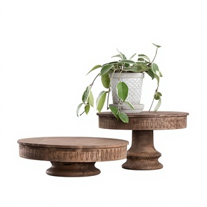 Tall Minimalistic Round Wood Cake Stand Handmade Pedestal Dessert Display <b>for</b> Wedding Birthday Party <b>Table</b> <b>for</b> hotel - Product Image 3