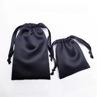 Sacs à cordon personnalisés en satin imprimés sérigraphiés pour accessoires de rangement cadeaux, impression de logo, emballage, sac anti-poussière doux pour perruques et cheveux