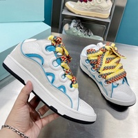 Nouvelles baskets plateforme décontractées de luxe Lanvine, chaussures de marche à lacets tendance, design graffiti unisexe, chaussures de sport