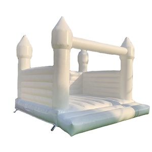 Château gonflable blanc de luxe YOJA 13FT avec souffleur d'air, décorations de château gonflable blanc pour mariages - Product Image 1