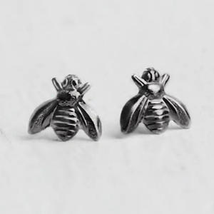 E3287 Orecchini a forma di ape neri e dorati, gioielli alla moda per donna, accessori - Product Image 3