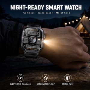 Rugged 3ATM Waterproof Sports Smartwatch 2.02 Inch Screen BT Call Heart Rate Flashlight Multi Sports <b>Watch</b> Factory Wholesale - Product Image 1