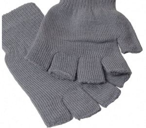 ถุงมือไหมพรมสีดำปักโลโก้แบบพกพาทันสมัย ครึ่งนิ้ว สำหรับกิจกรรมส่งเสริมการขาย - Product Image 2