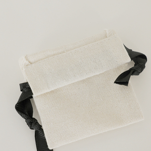 Good Quality White Cotton Pouch Gift Simple Jewelry Bag Cotton <b>Canvas</b> Custom Logo Jewelry Drawstring Pouch - Product Image 4