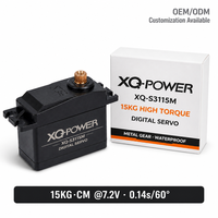 Servomoteur numérique 15 kg étanche à engrenages métalliques, servo standard haute vitesse 7,2 V pour voiture RC, avion RC, vente en gros OEM XQ-POWER S3115M