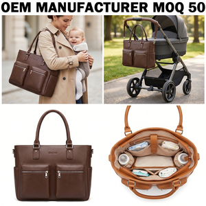 Bolsas de Pañales Multifuncionales de Piel Vegana de Primera Calidad para <span class=keywords><strong>Hospital</strong></span>, Personalizadas por el Fabricante OEM, para Mamá - Product Image 1