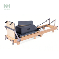 Lit de Pilates en bois de chêne pliable - Reformer à résistance réglable pour l'entraînement du tronc et le remodelage corporel