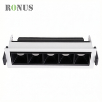 Spot encastré commercial 3W*5 réglable, projecteur LED linéaire carré COB 15W