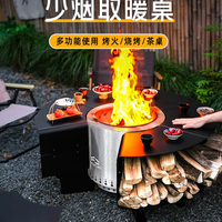 Brasero extérieur en acier de luxe haut de gamme avec barbecue au charbon de bois sans fumée, peinture haute pression durable pour brûler du bois