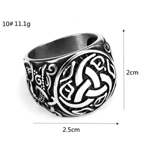 Stainless Steel Viking <b>Celtic</b> Knot <b>Ring</b> Men Hip Hop Geometric Design Gift Jewelry - Product Image 5