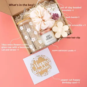 Coffret Cadeau d'Anniversaire de Luxe Personnalisable Écologique Fait Main au Design Moderne et Simple pour <span class=keywords><strong>Femme</strong></span>, Multi-Articles Incluant un Coffret Cadeau de Fêtes - Product Image 2