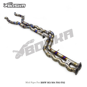 Tubo Intermedio de Longitud Igual para BMW M3/M4 F80/F82 3.0T 2014-2019, Tubo de Escape Boska Racing M3 de Titanio de 70 mm/2.75 Pulgadas, Tubos en X - Product Image 3