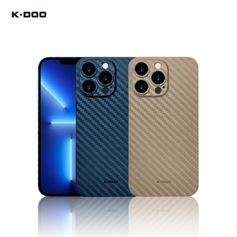K-Doo Air Carbon超薄型PPケース0.4mm厚カーボンファイバーパッテン超薄型バックカバーforiPhone13/13mini/13pro/13promax