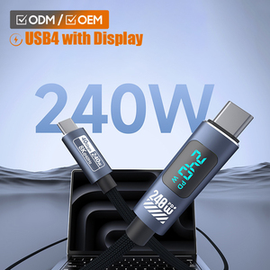Câble USB Type-C flexible tressé en nylon OEM 240W 40 Gbps 8K avec affichage numérique de la puissance pour ordinateur et appareil photo - Product Image 3