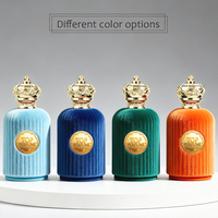 Vente en gros de flacons de parfum en verre ronds de luxe vides, personnalisés avec un flocage rouge, 30 ml, 50 ml, 100 ml, flacon de parfum en verre avec boîte