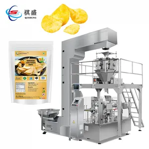 Potato Chip Doypack Horizontal Flow Filling Packing Machine Snack Food Chain Mylar Bag Auto Feeding Seal Packaging Machine