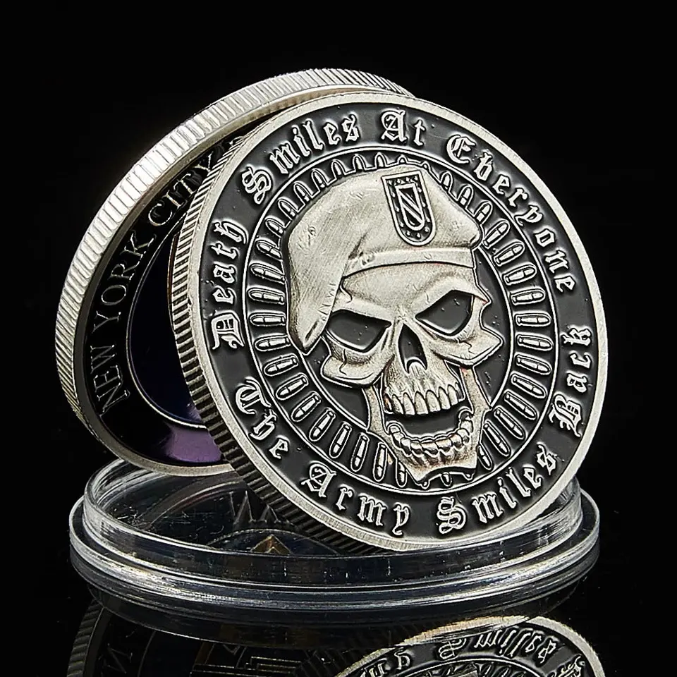 USA Challenge Coin Kim Loại Skull Beret Màu Xanh Lá Cây Bộ Đầy Màu Sắc Của Nhà Nước Miễn Phí Eagle Liberty Mỹ Coin