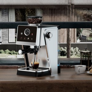 Cafetera Italiana con Tanque de Agua de 1.8L, Máquina de Espresso Semiautomática de Acero Inoxidable con 60 Velocidades de Molienda, Vaporizador de 1450W - Product Image 1