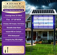 Piège à insectes solaire écologique d'extérieur, étanche à la pluie et à l'humidité, avec panneau réglable, pour jardin et pelouse, installation facile et nettoyage gratuit