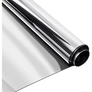 Film de protection solaire décoratif pour fenêtre, effet miroir réfléchissant argenté, contrôle de la chaleur à 90 %, garantie 5 ans pour les bâtiments - Product Image 1