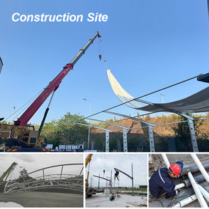 Ngoài trời căng thép cấu trúc màng vải xe đậu xe Lều & carport mái chống cháy sinh thái thân thiện - Product Image 6