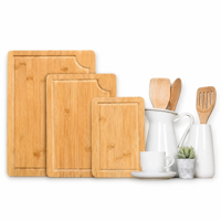 Bamboe snijplank van natuurlijk hout met sapgoot voor keuken, vlees, groenten, fruit, voorbereiding, cadeau voor de chef-kok