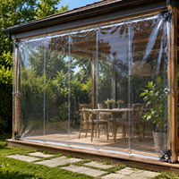 Bâche en PVC transparent avec bords renforcés et œillets pour l'abri de terrasse, la pergola et la protection extérieure