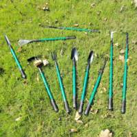 Rastrello per Foglie Piccole e Pala Stretta per Giardinaggio con Manico Telescopico Regolabile, Ottima Qualità, Buon Prezzo, Attrezzi Manuali da Giardino