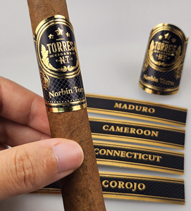 Custom Gold Foil <b>Sticker</b> with UV Printing Embossing Backwoods Cigars Packaging Embossed <b>Logo</b> Band New Design Cigar Rings Labels - Product Image 5
