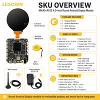 Moniteur carré compact LESOWN de 4 pouces, rapport 1:1, sous-écran PC, écran 720p, connexion HDTV pour boîtier Mini ITX, Mod AIDA64