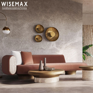 विसमैक्स फर्नीचर लक्ज़री कपड़े सोफे आधुनिक फर्नीचर मॉड्यूलर एल आकार के सोफे घर विला के लिए ठोस लकड़ी के सोफे सेट - Product Image 3