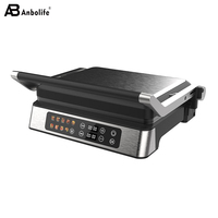 Presse à panini Anbolife OEM Factory, grille-pain 4 tranches, ouverture à 180° ° , Grill électrique d'intérieur 3 en 1, 9 modes automatiques