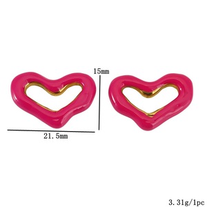 Dijes de Corazón de Acero Inoxidable, Chapados en Oro de 18K, con Preservación del Color al Vacío, Accesorios para Joyería DIY, Unisex - Product Image 2
