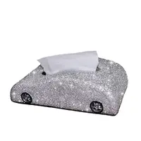 Personalizado de lujo contenedor tejido caja de cuero de la caja del tejido del coche con Bling de coche, decoración para el hogar para servilleta cajas de almacenamiento