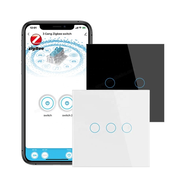 Zigbee 1 2 3Gang EU UK Wireless Tuya Smart Touch Wall Light Switch for Alexa Google Smart Home