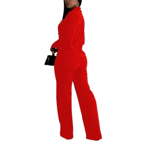 ชุดเซ็ตสองชิ้น เสื้อแขนยาวสีพื้น กางเกงขายาว สำหรับผู้หญิง แฟชั่นมาใหม่ - Product Image 4