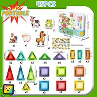 EPT 45 pièces Mini blocs magnétiques animaux avec étui de transport, jouet de construction STEM pour enfants, ensemble ferme