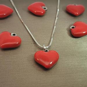 12มม. น้ำมันสแตนเลสทำด้วยมือรูปหัวใจสีแดงรูปหัวใจพีชอุปกรณ์ DIY สร้อยคอจี้เครื่องประดับจี้ - Product Image 4