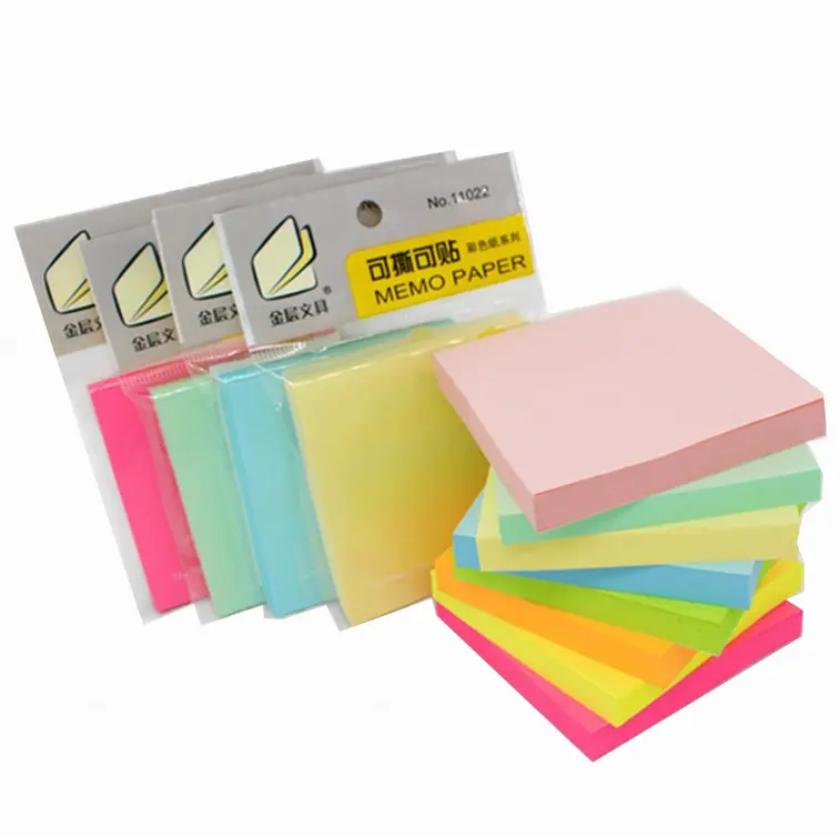 Imalatı özel Mini yazı yapışkan notlar Memo Pad Sticker renkli kağıt not defteri