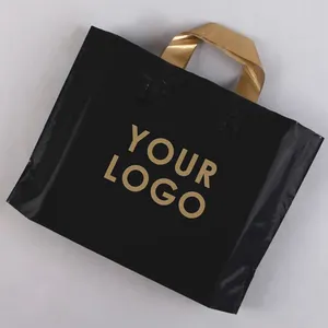 Soft Loop Handles Plastic Shopping Tote Bags Cheaper Large Size Shopping Thank You Merchandise Bags