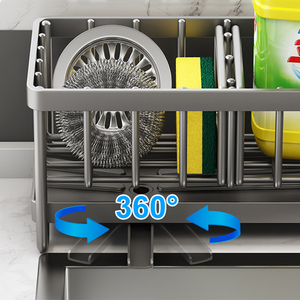 Organiseur d'<span class=keywords><strong>Évier</strong></span> de Cuisine Antirouille en Acier Carbone, Porte-<span class=keywords><strong>Éponge</strong></span> et Rangement pour <span class=keywords><strong>Évier</strong></span> - Product Image 2
