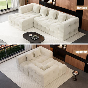 Canapé d'angle moderne en tissu rembourré, inclinable, compact, tendance 2026, idéal pour petit appartement - Commande d'essai disponible - Product Image 3