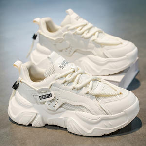 Zapatos Deportivos de Suela Gruesa para Hombre, Transpirables, con Cordones, Estilo Mocasín, Tendencia de Moda Primavera-Otoño, Cómodos, Blancos, Venta al Por Mayor - Product Image 2