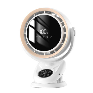 Usb Charging Bladeless Circulating Fan 7 9.9 In Digital Display <b>Desk</b> <b>Wall</b> Mount Oscillating Home Dormitory Fan - Product Image 4