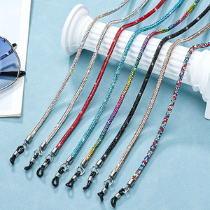 Chaîne de lunettes de soleil et de masques faciaux haut de gamme, style européen et américain, incrustée de diamants, pour le marché transfrontalier - Product Image 1