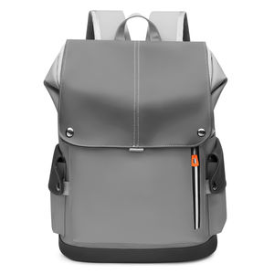 Sarung Laptop pria, ransel kulit PU ritsleting tahan air multifungsi untuk olahraga modis kapasitas besar - Product Image 1
